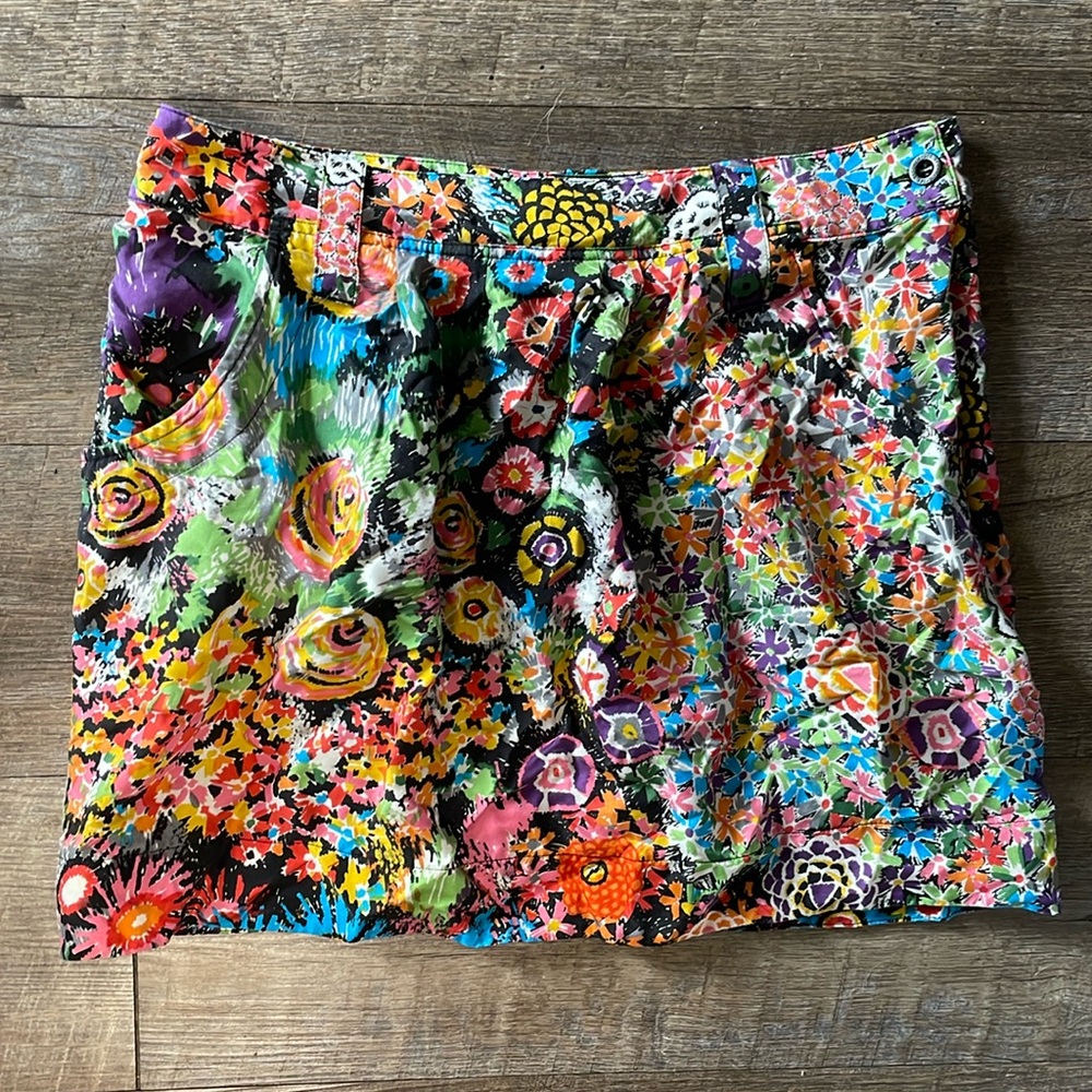 See by Chloe 100% silk floral mini skirt